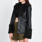 EMORY PARK Belted Faux Shearing Trimmed Jacket