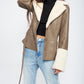 EMORY PARK Belted Faux Shearing Trimmed Jacket