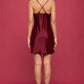 RENEE C. Plus-size Burgundy Heavy Bias Cut Satin Slip Dress