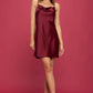 RENEE C. Plus-size Burgundy Heavy Bias Cut Satin Slip Dress
