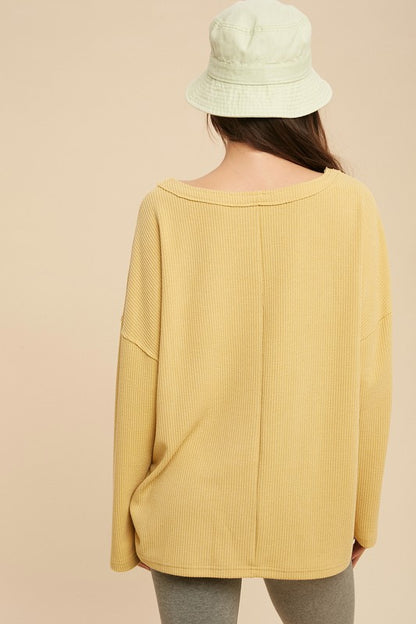 AEMI & Co. Cozy V- Neckline Knitted Top - Casey Top