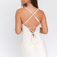 LE LIS Cowl Neck Back Tie-Up Mini Dress