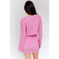 LES LIS Textured Buttoned Down Cardigan
