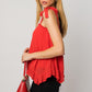 GILLI Sleeveless Asymmetrical Hem Line Tiered Top