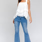 GILLI Sleeveless Asymmetrical Hem Line Tiered Top