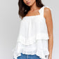 GILLI Sleeveless Asymmetrical Hem Line Tiered Top