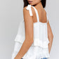 GILLI Sleeveless Asymmetrical Hem Line Tiered Top