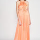 EMORY PARK Peach Waist Cutout Cocktail Dress