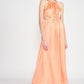 EMORY PARK Peach Waist Cutout Cocktail Dress
