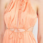 EMORY PARK Peach Waist Cutout Cocktail Dress