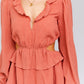 LE LIS Peach Mini Flare Sundress with Ruffle Detail
