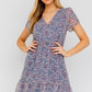 GILLI Puff Sleeve Faux Wrap Mini Dress With Ruffle