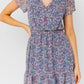 GILLI Puff Sleeve Faux Wrap Mini Dress With Ruffle
