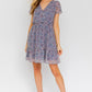 GILLI Puff Sleeve Faux Wrap Mini Dress With Ruffle