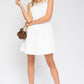 GILLI Elegant Off-white Sleeveless Tiered Mini Dress