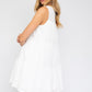 GILLI Elegant Off-white Sleeveless Tiered Mini Dress