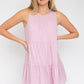 GILLI Elegant Off-white Sleeveless Tiered Mini Dress