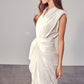 DO + BE COLLECTION Taupe Sleeveless Midi Dress with Front Tie