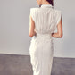 DO + BE COLLECTION Taupe Sleeveless Midi Dress with Front Tie