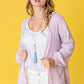 EG FASHION Solid Waffle Knit Cardigan