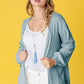 EG FASHION Solid Waffle Knit Cardigan