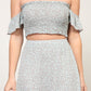 TIMING Off the Shoulder Floral Summer Strapless Top & Skirt Set