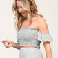 TIMING Off the Shoulder Floral Summer Strapless Top & Skirt Set