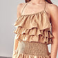 DO + BE COLLECTION Smocked Waist Ruffle Romper