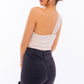 LE LIS One Shoulder Detail Mesh Bodysuit