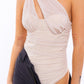 LE LIS One Shoulder Detail Mesh Bodysuit