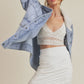 AEMI & Co. Denim Juliette Jacket with Fleece Collar