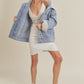 AEMI & Co. Denim Juliette Jacket with Fleece Collar