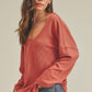 AEMI & Co. Cozy V- Neckline Knitted Top - Casey Top