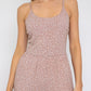 GILLI Taupe-Ivory Dot Sleeveless Scoop Neck Wide Leg Jumpsuit