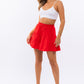 LE LIS Smocked Waist Flare Skirt