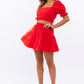 LE LIS Smocked Waist Flare Skirt