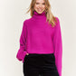 JADE by JANE Luxurious Mock Neck Wide Sleeves Sweater JJK50507
