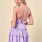MUSTARD SEED Casual Ruffle Detail Tiered Romantic Mini Dress