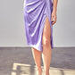 DO + BE COLLECTION Side Gathered Slit Skirt