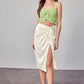 DO + BE COLLECTION Side Gathered Slit Skirt