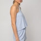 GILLI Sleeveless One Shoulder Layered Top Romper