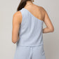 GILLI Sleeveless One Shoulder Layered Top Romper
