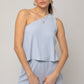 GILLI Sleeveless One Shoulder Layered Top Romper