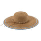 BELLA CHIC Embroidered Boho Straw Hat
