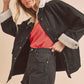AEMI & Co. Denim Juliette Jacket with Fleece Collar