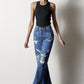 INSANE GENE Medium Wash Distressed Dad Jeans