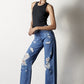 INSANE GENE Medium Wash Distressed Dad Jeans