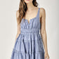 MUSTARD SEED Side Tassel Strap Tiered Polka Dot Dress