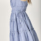 MUSTARD SEED Side Tassel Strap Tiered Polka Dot Dress