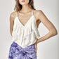Trim Detail with Ruffle Cami Top